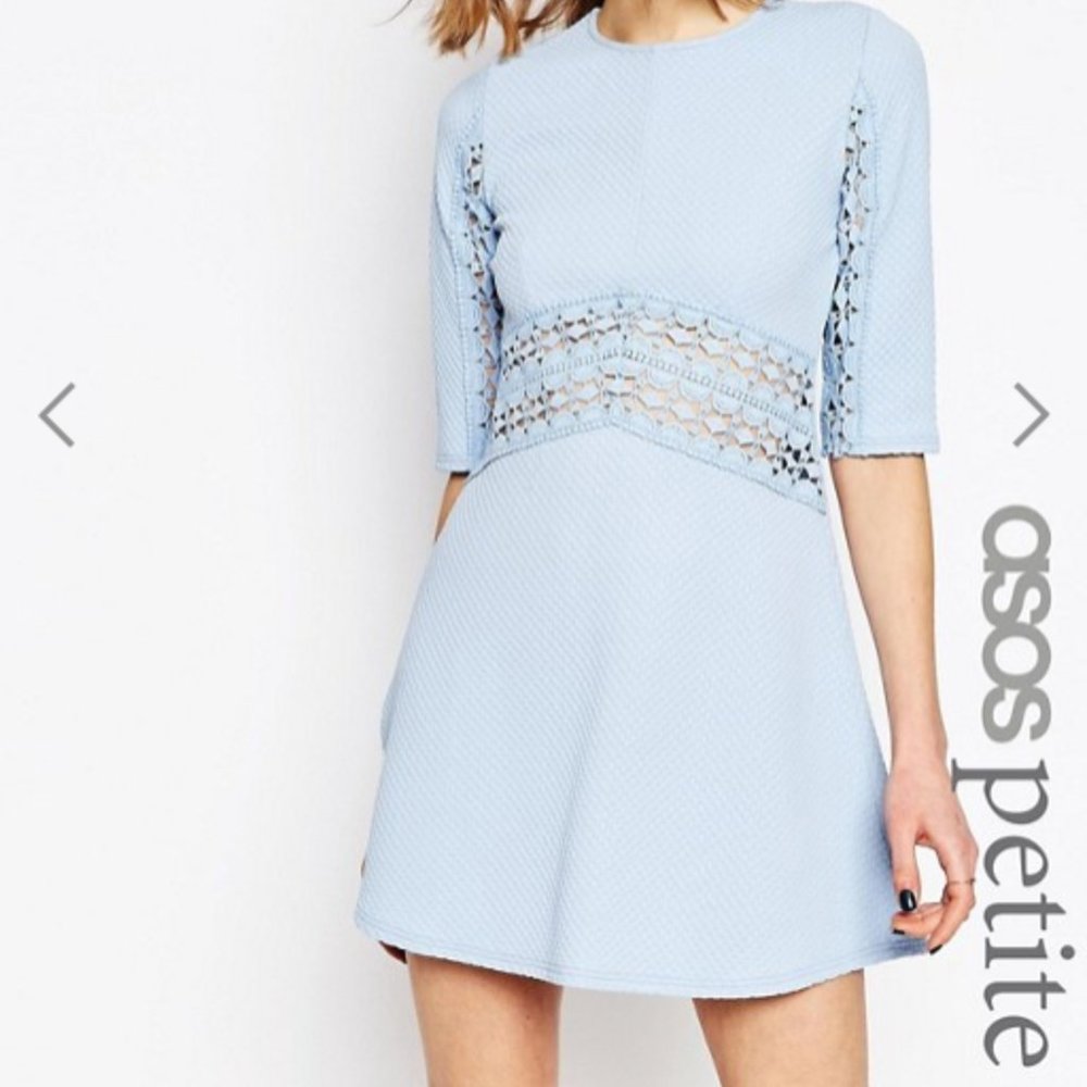 ASOS PETITE Skater Dress with Lace Insert